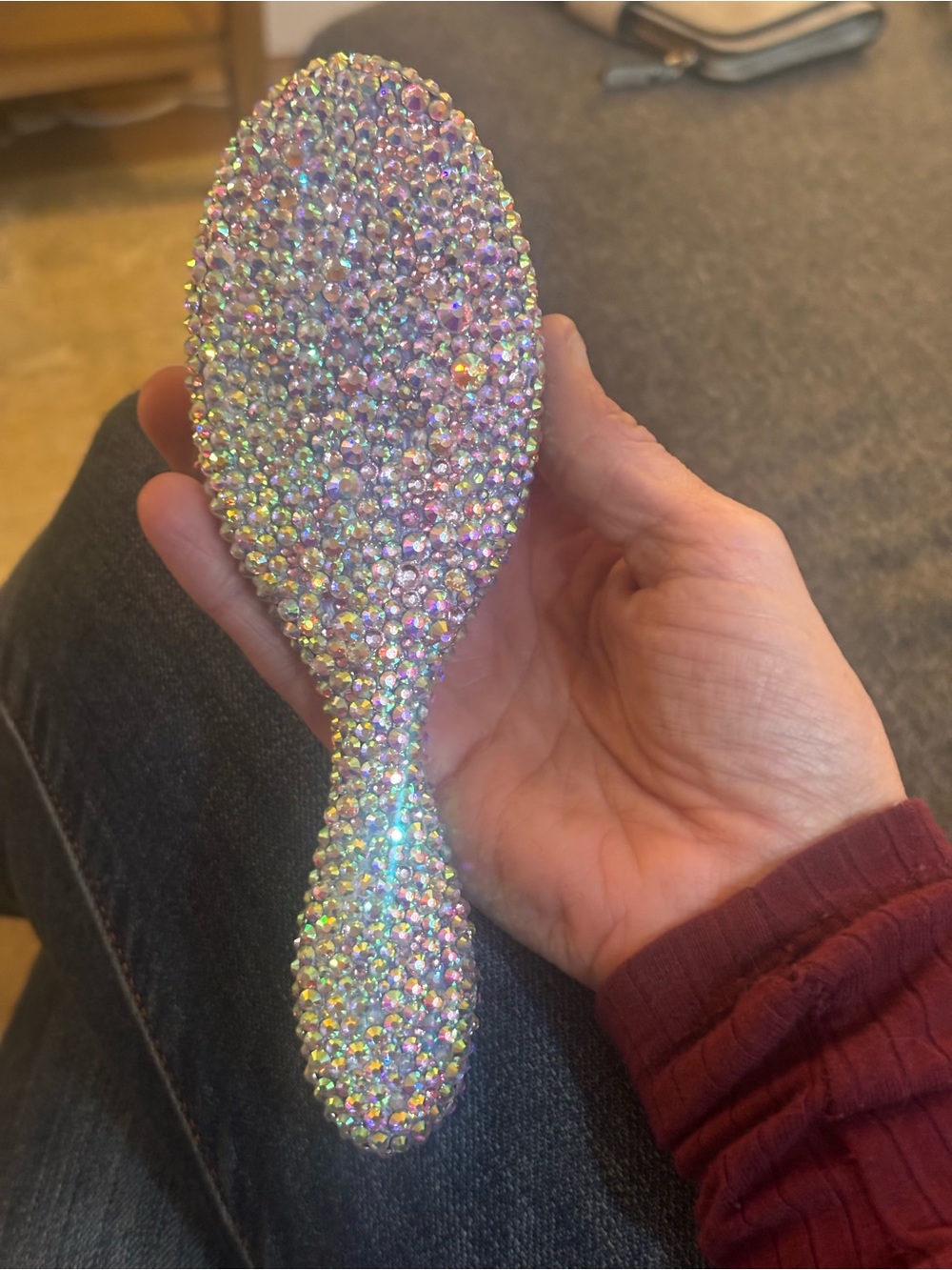 Austrian Crystal Rhinestone Bling Bedazzled Embellished WET Hair Brush -